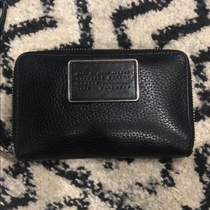 Marc by Marc Jacobs black leather ziparound wallet